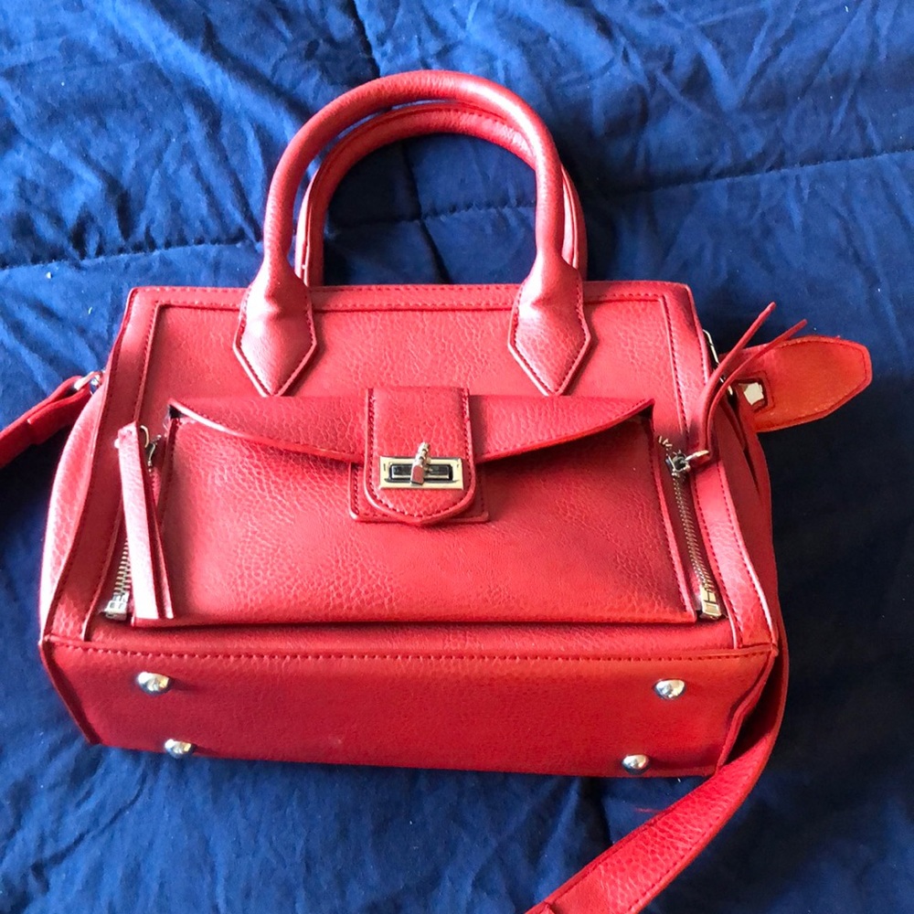 Red leather purse